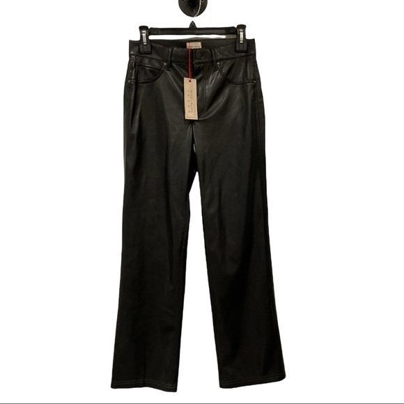 ALICE + OLIVIA Faux Leather Pants in Black - Size 27 - NWT - Picture 4 of 7
